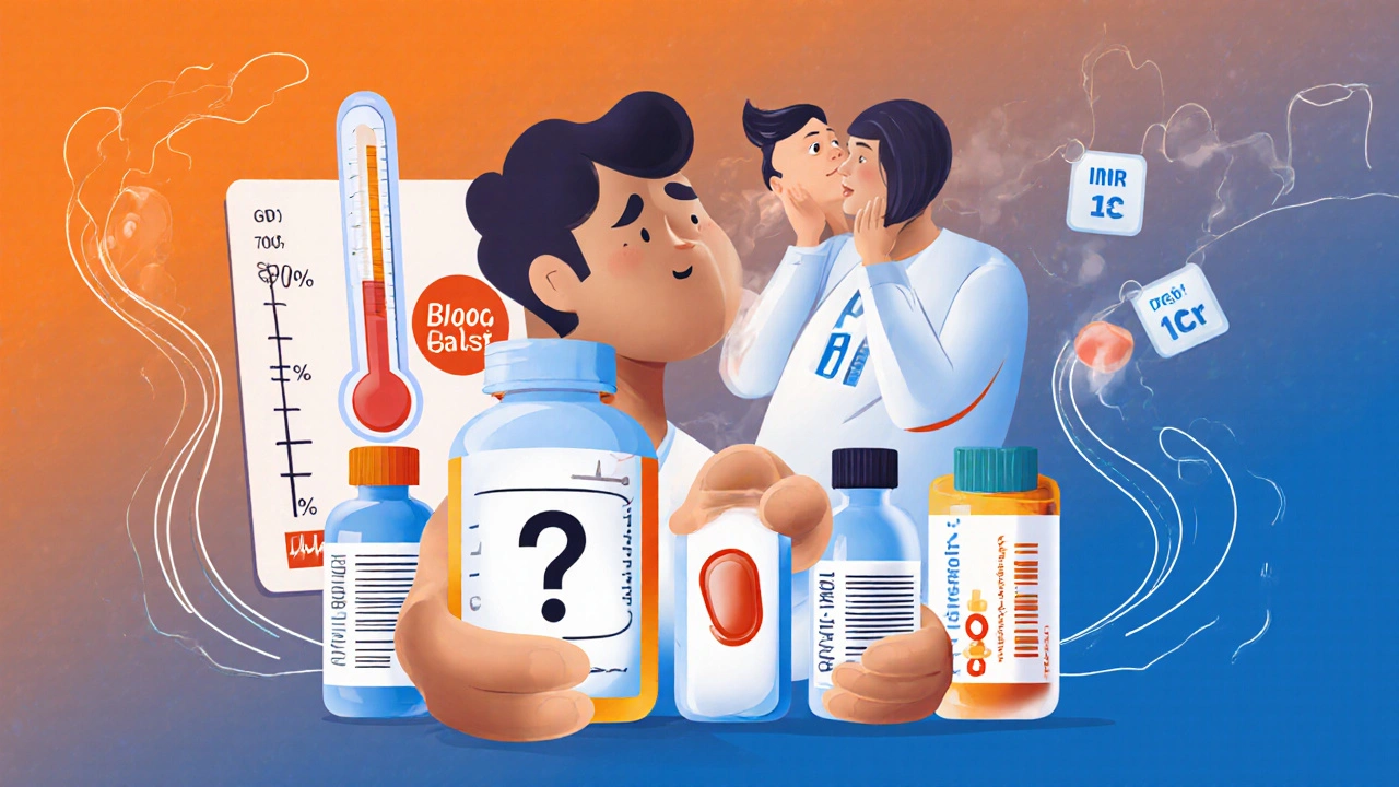 A patient surrounded by different generic pills, with a blood level chart spiking and medical professionals whispering about substitution risks.